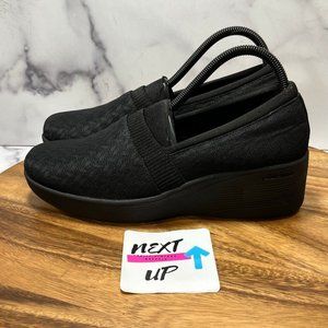 Skechers Womens Black Air Cooled Memory Foam Comfort Wedge Heel Shoes Size US 9